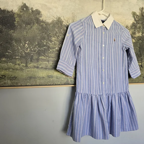 Polo by Ralph Lauren Light Blue Striped Dress - Picture 2 of 5
